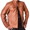 Hardy Tan Leather Slim Fit Jackets