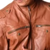 Hardy Tan Leather Slim Fit Top Leather Jackets