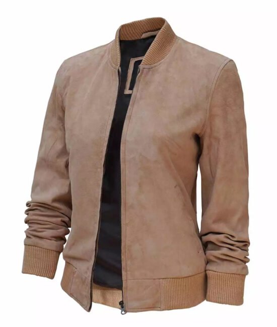 Harrington Womens Camel Full Genuine Leather Jacket