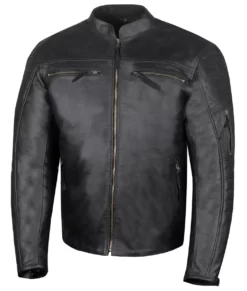 Hayden Men’s Black Urbane Full Genuine Leather Racer Jacket