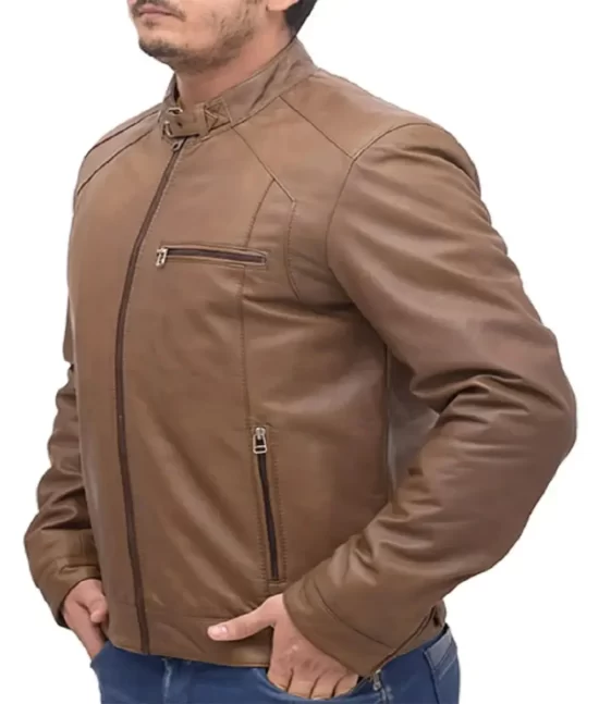 Heavy-duty Brown Leather Bomber Leather Jacket