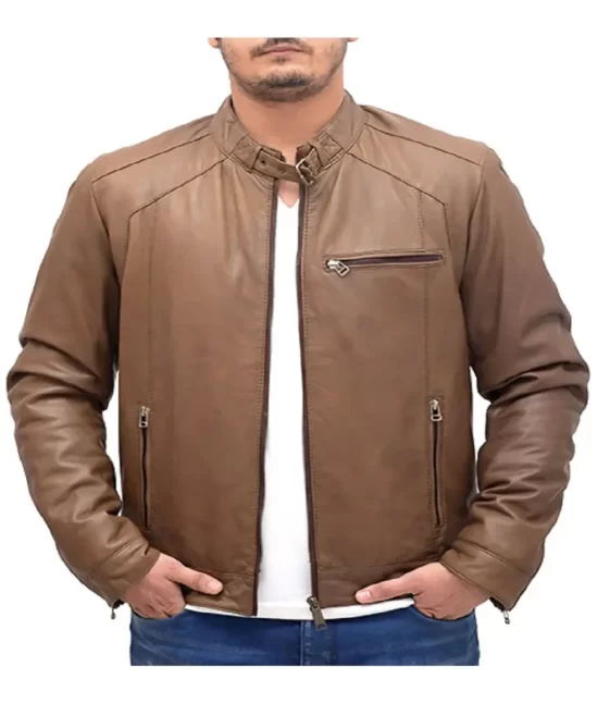 Heavy-duty Brown Leather Bomber 100% Leather Jacket