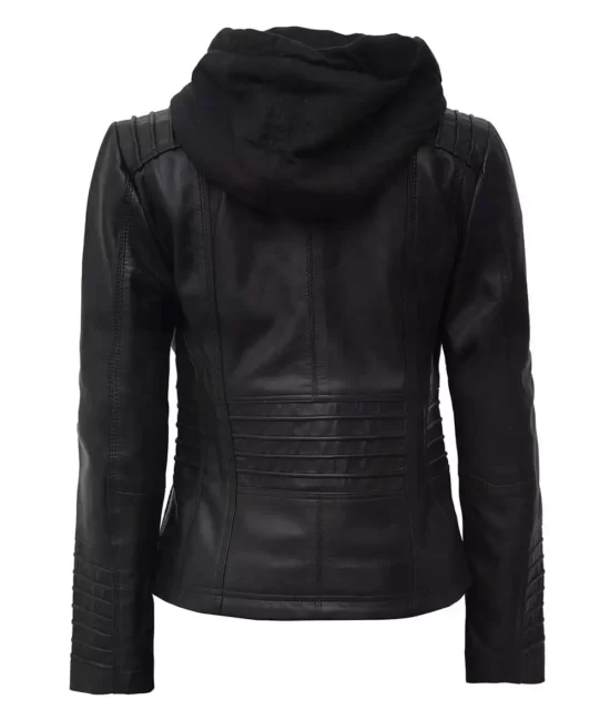 Helen Womens Black Genuine Leather Jackets