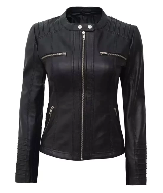 Helen Womens Black Pure Leather Jackets