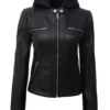 Helen Womens Black Top Leather Jackets