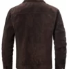Henry Men’s Dark Brown Suede Top Leather Trucker Jacket