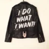 I Do What I Want Black Leather Jacket