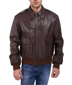 Iconic Reddish Brown A-2 Flight Real Leather Jacket