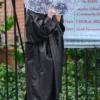 Irina Shayk Black Long Top Leather Coat