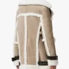 Jerrie Taupe Color Aviator Shearling Leather Coat