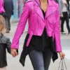 Jessica Alba Pink Genuine Leather Jacket