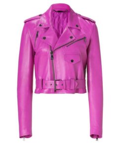 Jessica Alba Pink Top Leather Jacket