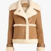 Jessica Brown Suede Leather Jacket