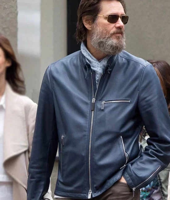 Jim Carrey Blue Classic Leather Jacket