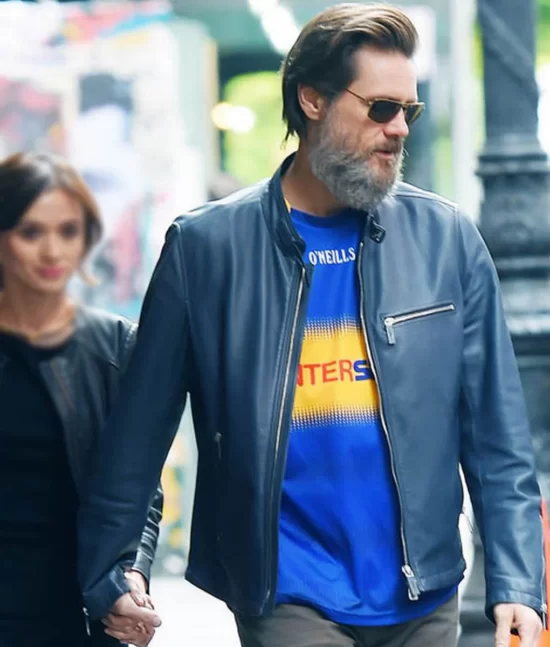 Jim Carrey Blue Classic Pure Leather Jacket