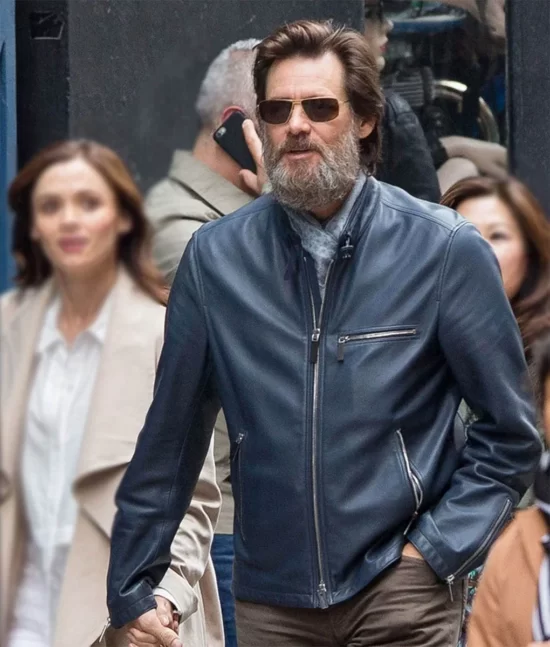 Jim Carrey Blue Classic Real Leather Jacket