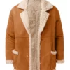 Jiraiya Men’s Brown Sherpa Lined Aviator-Style Suede Leather Jacket
