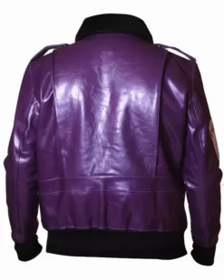 Joker Goon Purple Top Leather Bomber Jacket