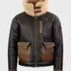 Jones-SF Shearling Bomber Black Real Leather Jacket