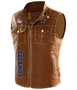 Joseph Men’s Brown Cowboys Team Leather Vest