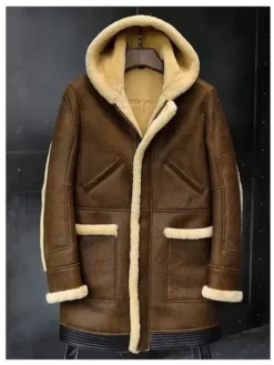 Joshua Best Brown Fur Hooded Leather Jacket
