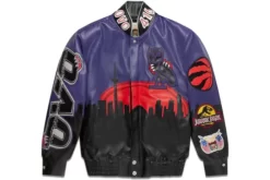 Jurassic Park Faux Leather Varsity Jacket