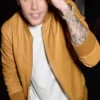 Justin Bieber Brown Varsity Bomber Leather Best Jacket