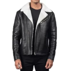 Justin White Shearling Best Black Leather Jacket