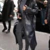 KIM KARDASHIAN Black Real Leather Coat