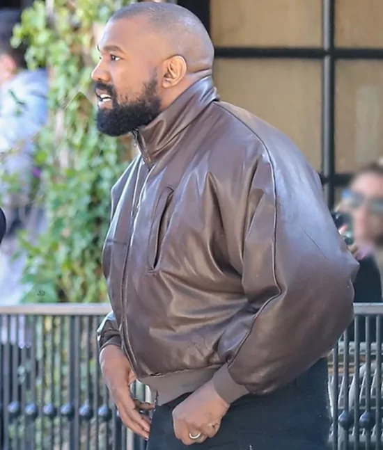 Kanye West Bomber Top Leather Jacket