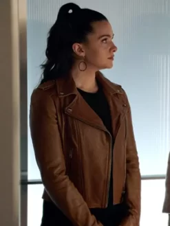 Katie Stevens The Bold Type Brown Leather Jacket