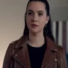 Katie Stevens The Bold Type Brown Top Leather Jacket