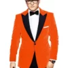 Kingsman’s Taron Egerton Orange Pure Leather Tuxedo