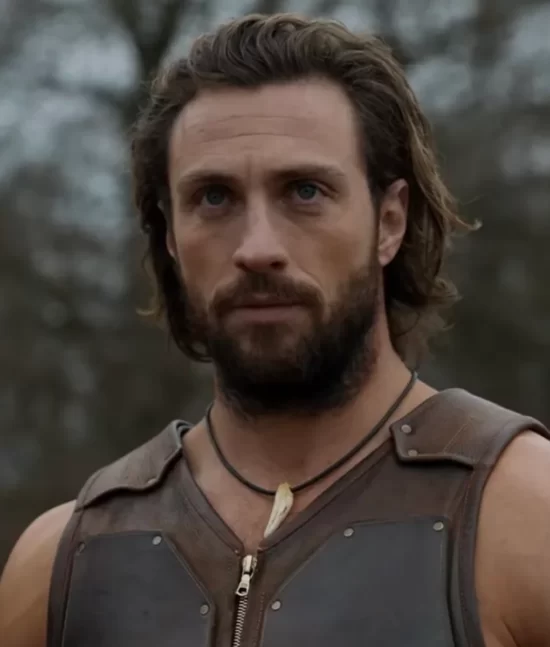 Kraven the Hunter Aaron Taylor-Johnson Sergei Real Leather Vest