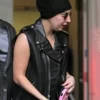 Lady Gaga Black Real Leather Vest