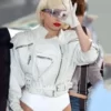 Lady Gaga White Top Leather Jacket