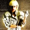 Lady Gaga White Top Leather Jacket