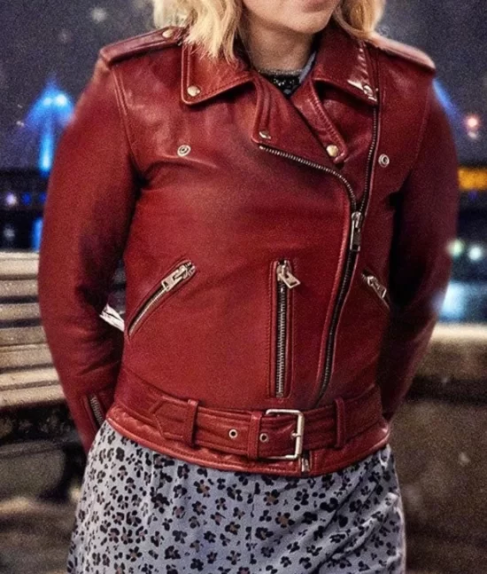 Last Christmas Emilia Clarke Red Real Leather Jacket