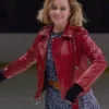 Last Christmas Emilia Clarke Red Top Leather Jacket