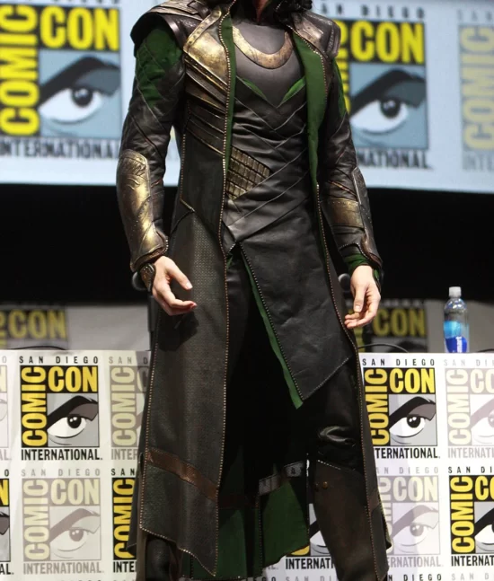 Loki Black Long Best Leather Coat