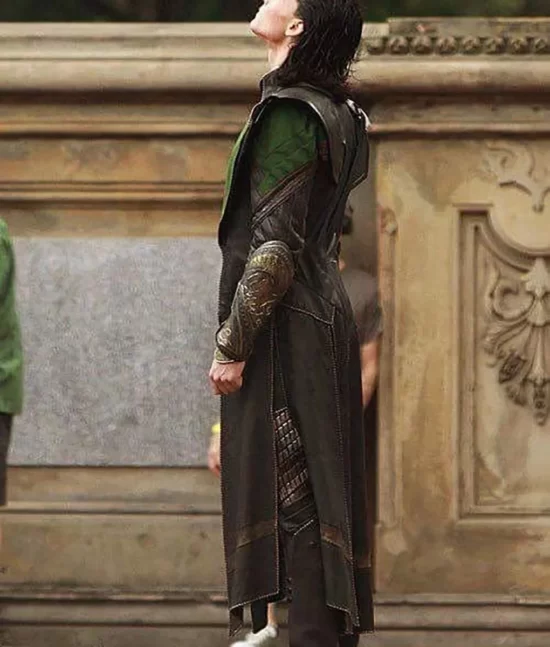 Loki Black Long Real Leather Coat