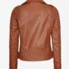 Lucille Womens Tan Brown Asymmetrical Motorcycle Best Leather Jacket