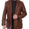 Luke Men’s Brown Classic Western Leather Blazer