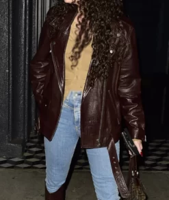 Madison Pettis Brown Best Leather Jacket
