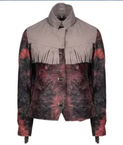 Maeve Wiley Fringe Top Leather Jacket