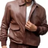 Majestic Brown U.S.A.F A-2 FLIGHT Leather JACKET