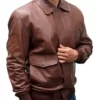 Majestic Brown U.S.A.F A-2 FLIGHT Real Leather JACKET