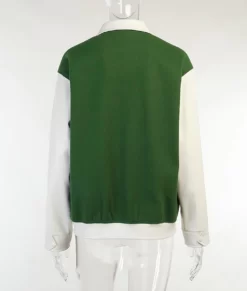 Make A Trip Green White Top Leather Jacket