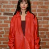Malina Weissman Masters of the Air Red Leather Jacket