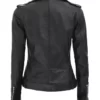 Marcella Asymmetrical Black Leather Jacket for Women BAck